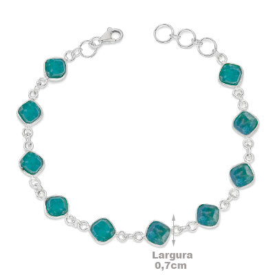 Pulseira de Prata com Esmeralda - 67084