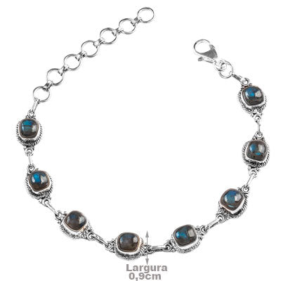 Pulseira de Prata com Labradorita - 67086