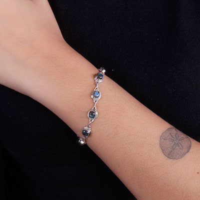 Pulseira de Prata com Labradorita - 67086