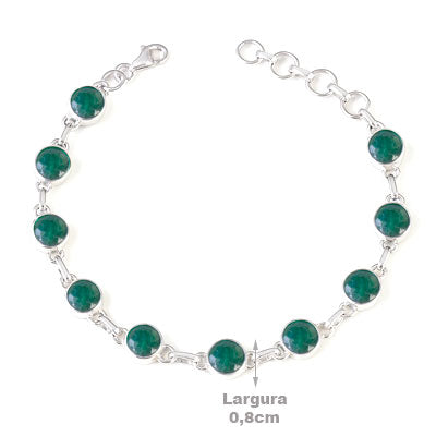 Pulseira de Prata com Esmeralda - 67088