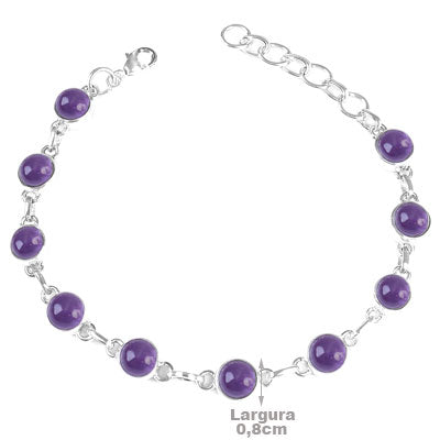 Pulseira de Prata com Ametista - 67089