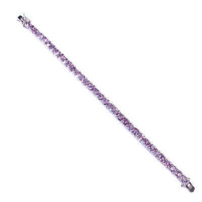 Pulseira de Prata com Ametista - 67100
