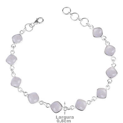 Pulseira de Prata com Pedra da Lua - 67103