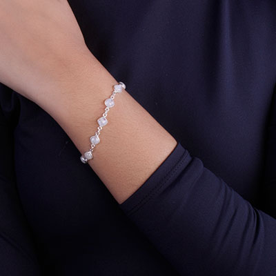 Pulseira de Prata com Pedra da Lua - 67103