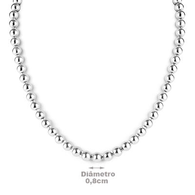 Gargantilha de Prata Bola - 67107