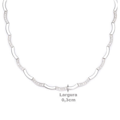 Gargantilha de Prata com Zircônia - 67111