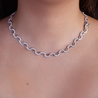 Gargantilha de Prata com Zircônia - 67112