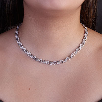 Gargantilha de Prata com Zircônia - 67116