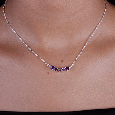 Gargantilha de Prata com Ametista - 67123