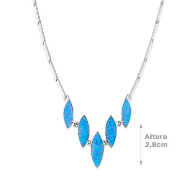 Gargantilha de Prata com Opala - 67130