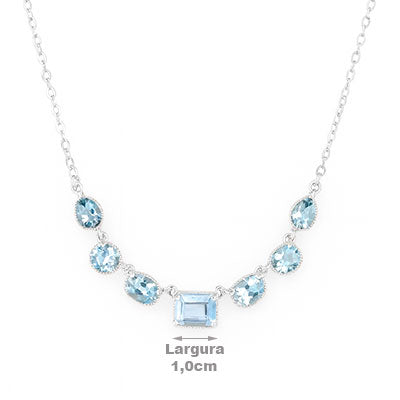 Gargantilha de Prata com Topázio - 67132