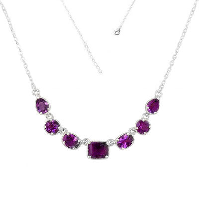 Gargantilha de Prata com Ametista - 67133