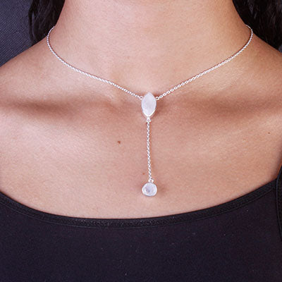 Gargantilha de Prata Pedra da Lua - 67138