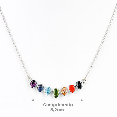 Gargantilha de Prata com Pedras - 67141