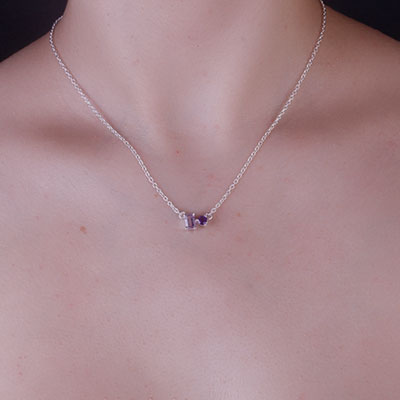 Gargantilha de Prata com Ametista - 67151