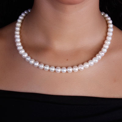 Gargantilha de Prata com Pérolas - 67152