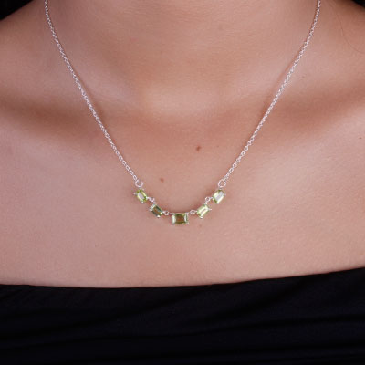 Gargantilha de Prata com Peridoto - 67155