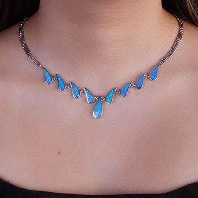 Gargantilha de Prata com Opala - 67157