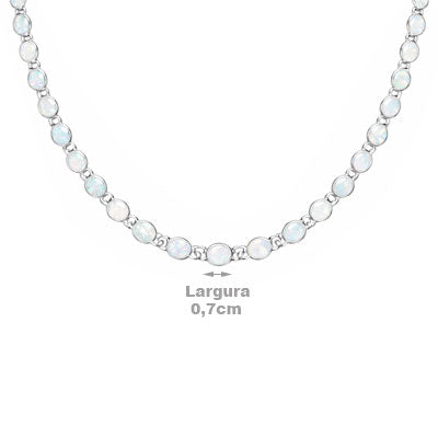 Gargantilha de Prata com Opala - 67158