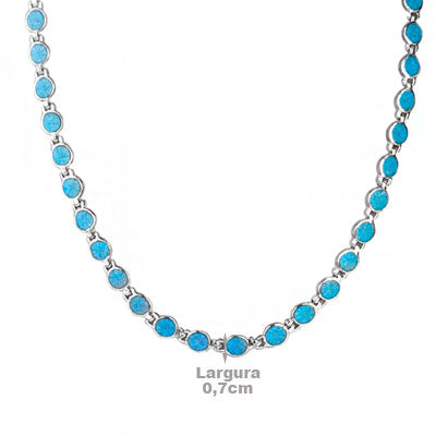 Gargantilha de Prata com Opala - 67159