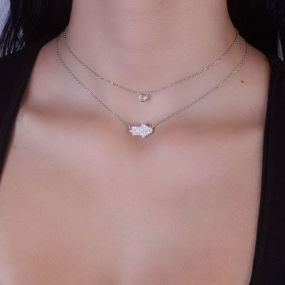 Gargantilha de Prata Hamsa - 67167