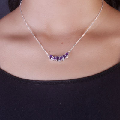 Gargantilha de Prata com Pedras - 67210