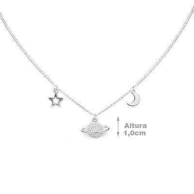 Gargantilha de Prata com Pingentes - 67211