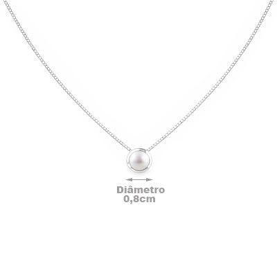 Gargantilha de Prata com Pérola - 67213