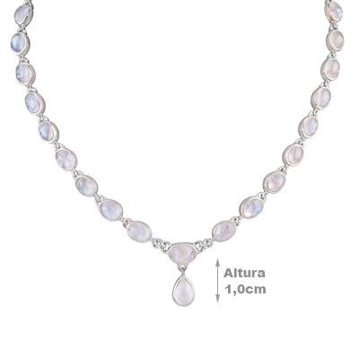 Gargantilha de Prata com Pedra da Lua - 67214
