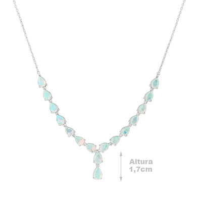 Gargantilha de Prata com Opala - 67216