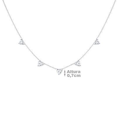 Gargantilha de Prata com Zircônia - 67222