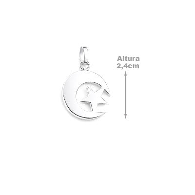 Pingente de Prata Lua e Estrela - 67238