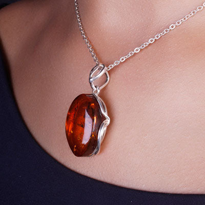 Pingente de Prata com Âmbar - 67301