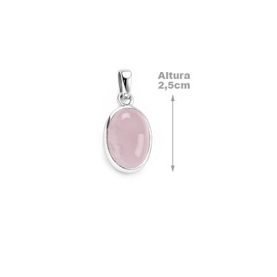 Pingente de Prata com Quartzo Rosa -67314