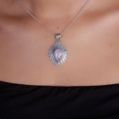 Pingente de Prata com Pedra da Lua - 67320