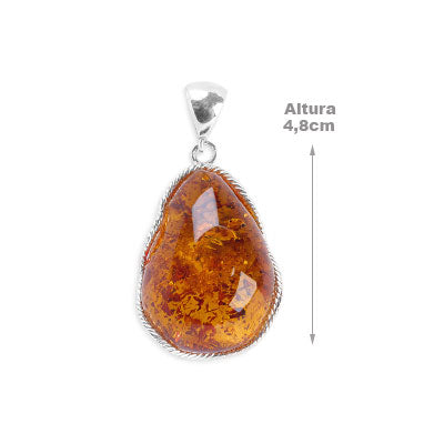 Pingente de Prata com Âmbar - 67352