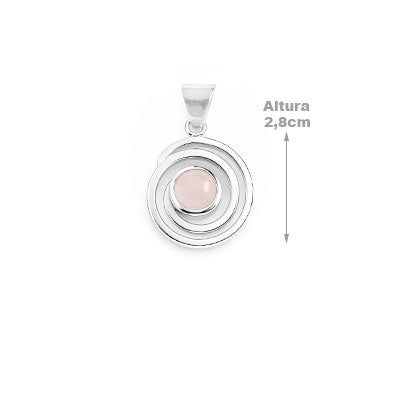 Pingente de Prata com Quartzo Rosa - 67361