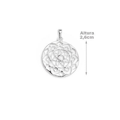 Pingente de Prata com Flor - 67363