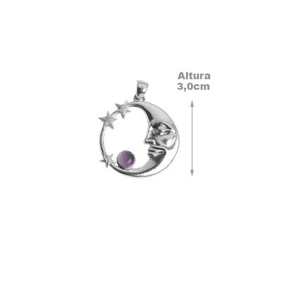 Pingente de Prata com Ametista - 67364