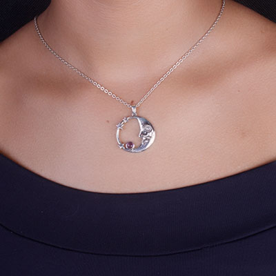 Pingente de Prata com Ametista - 67364