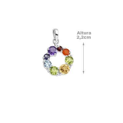 Pingente de Prata com Pedras - 67380