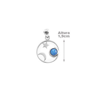 Pingente de Prata Lua e Estrela - 67412