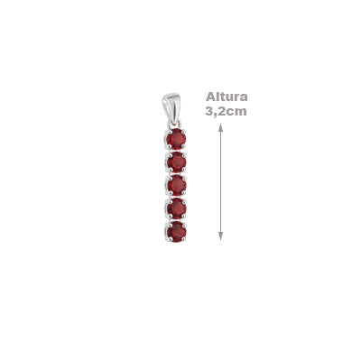 Pingente de Prata com Rodolita - 67431