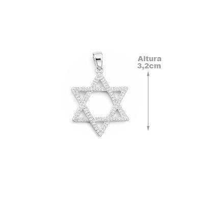 Pingente de Prata Estrela de Davi - 67486
