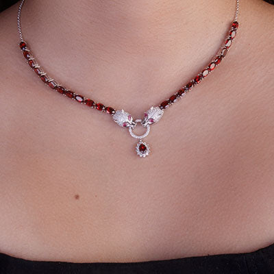 Gargantilha de Prata Pantera - 67495