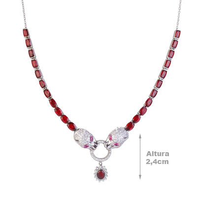 Gargantilha de Prata Pantera - 67495