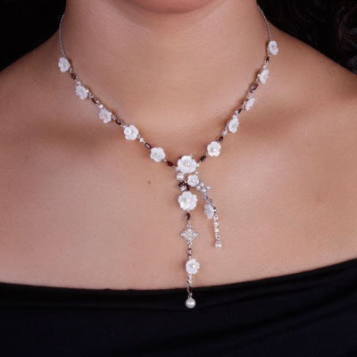 Gargantilha de Prata Flor - 67497