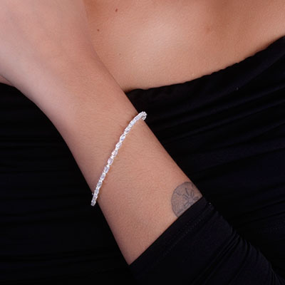 Pulseira de Prata com Pedra da Lua - 67523