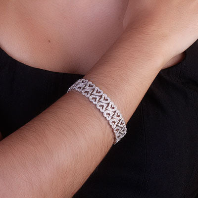 Pulseira de Prata Coração - 67524