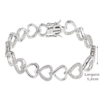 Pulseira de Prata Coração - 67525